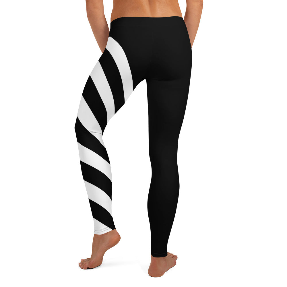 Striped Black + White | Abstract Leggings