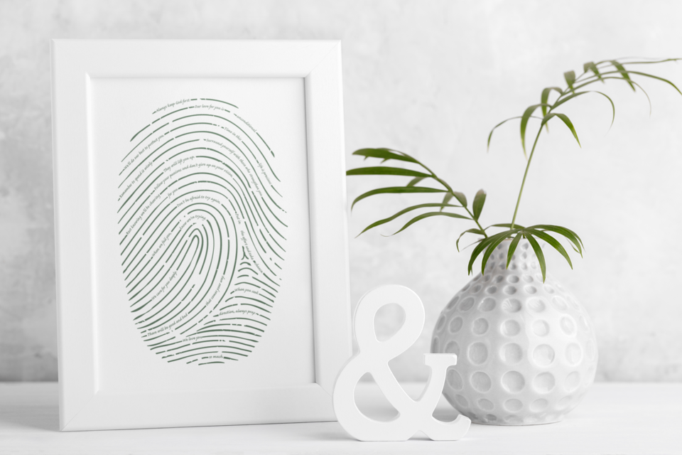 Reliant-Stride-Letter-Newborn-Framed-Print-Plant-Fingerprint.